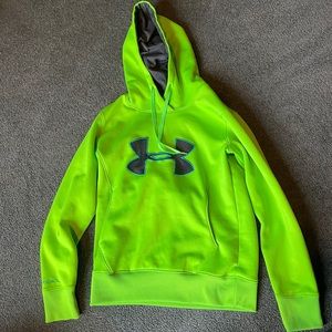 XS adult Under Armour neon green cold gear hoodie
